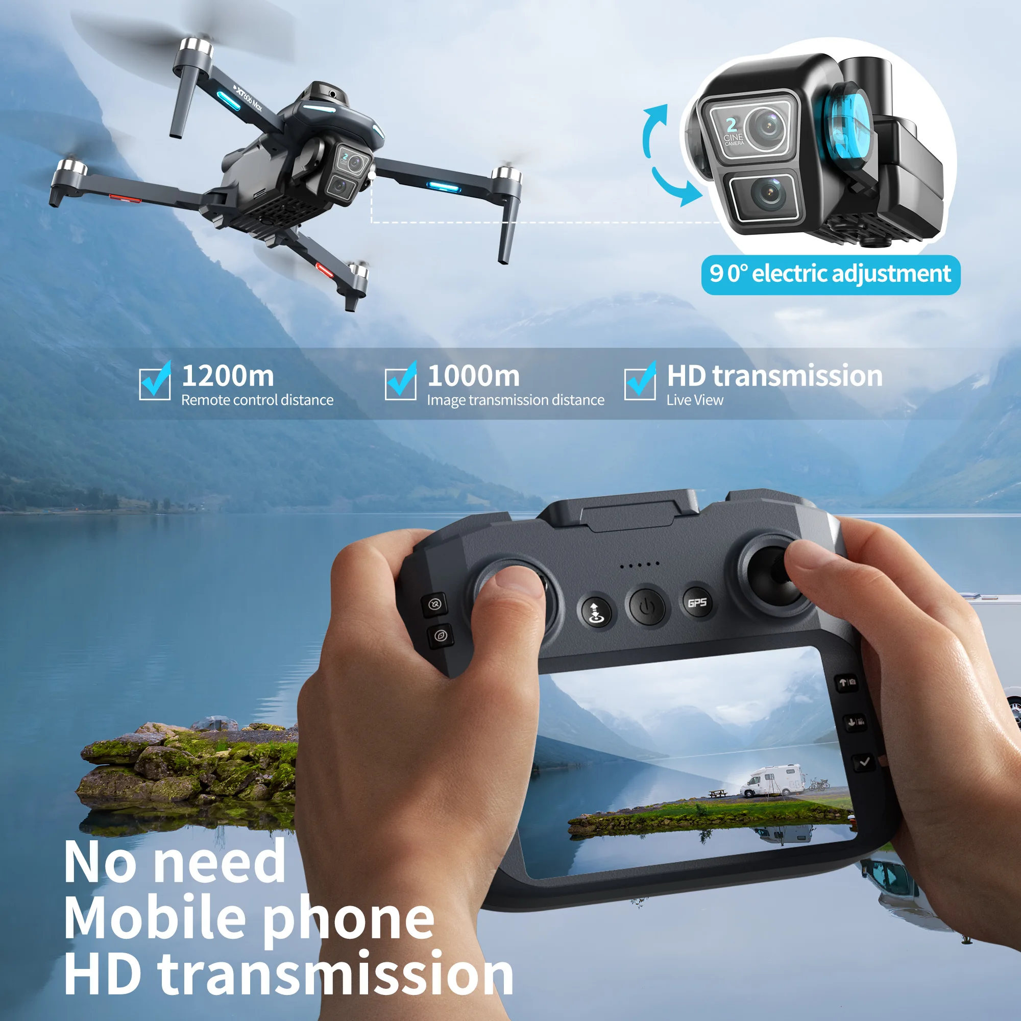 Drone GPS Original XT606 MAX 4 - Drone Gps Mount avis et prix